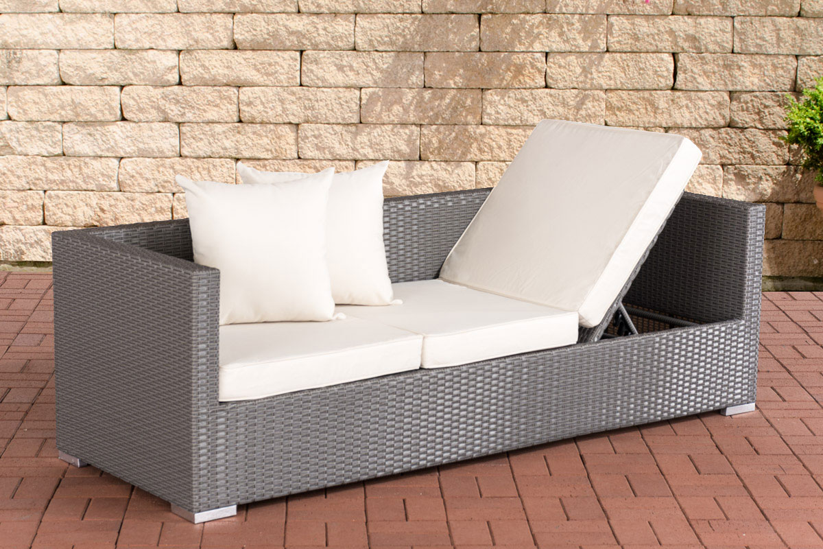 Polyrattan Lounge Sofa SOLANO Sonnenliege Gartensofa Liege Liegestuhl
