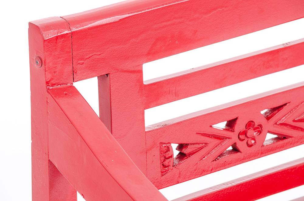 2er Bank Mahagoni rot Sitzbank Flurmöbel Dielenbank Holzbank Massiv