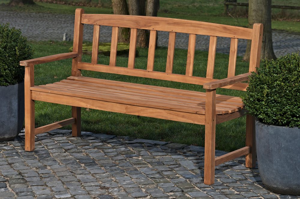Teakbank AUCLAND V2 Massivholz Gartenbank Gartensitz Holzbank Teak