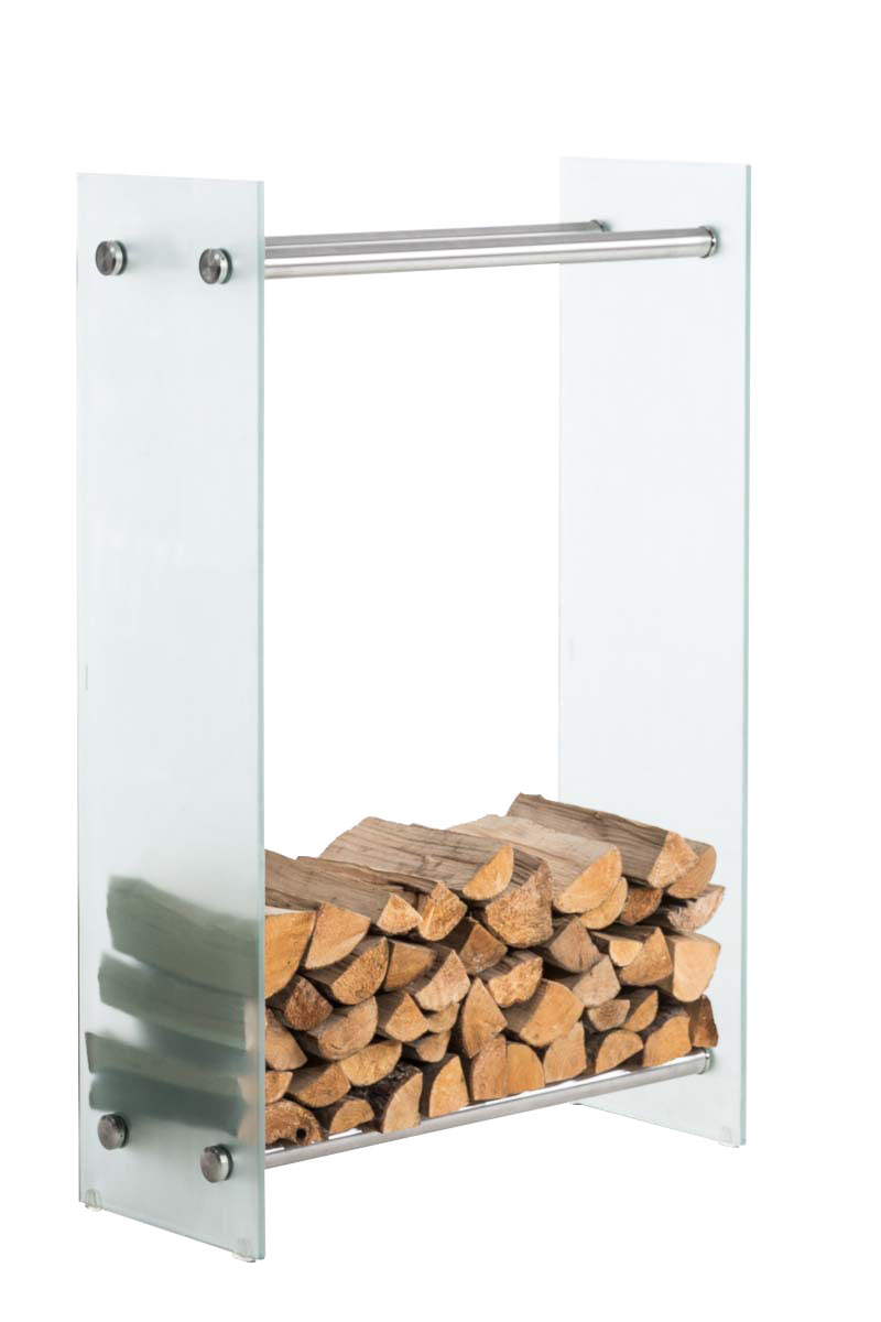 Firewood Rack Dacio Log Holder Safety Glass Wood Rack Shelf Basket